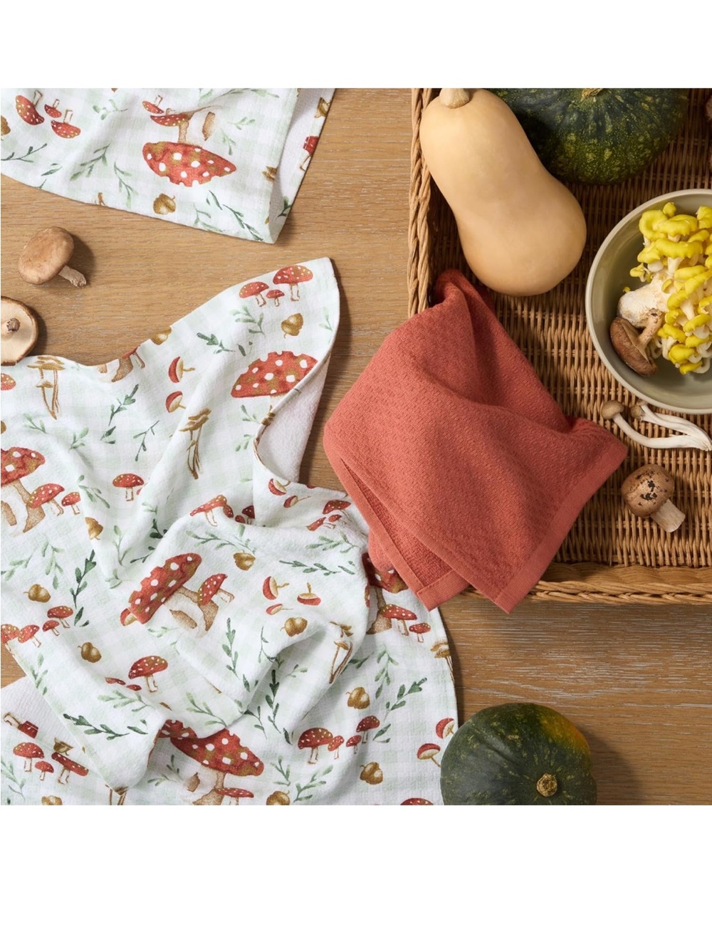 Martha Stewart Mushroom Kitchen Towel 3-Pack Set, Burnt Orange/Green/White,
NWT - Picture 2 of 8